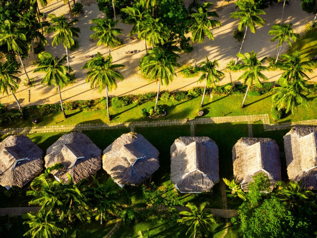 Aerial View of Tropical Resort in Palawan