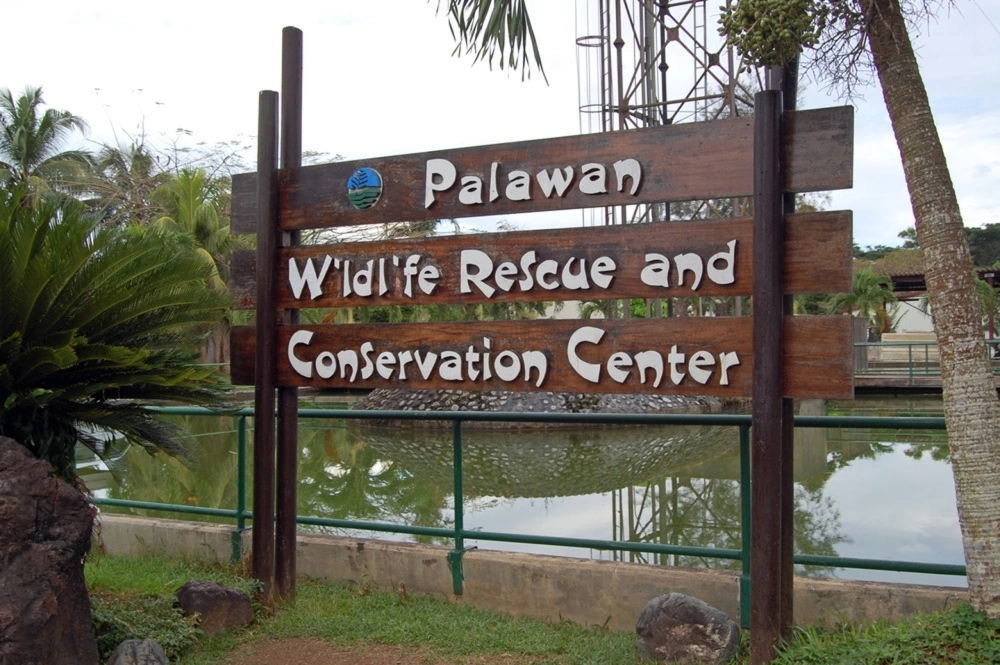Entrance sign of Palawan Wildlife Rescue and Conservation Center, highlighting what to do in Puerto Princesa Palawan.